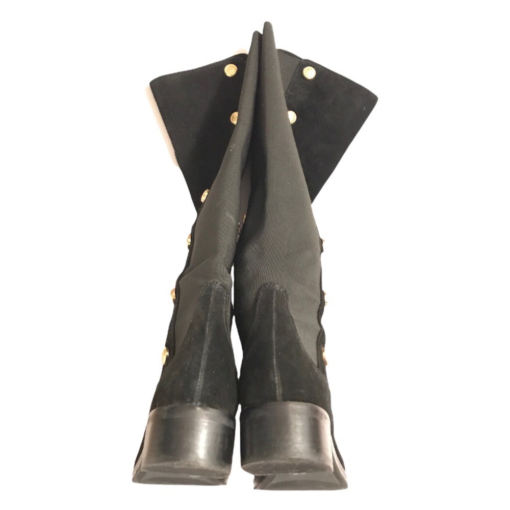 ***SOLD!***EUC Vince Camuto Vacilla suede black gold button riding boots 7 - Picture 5 of 7